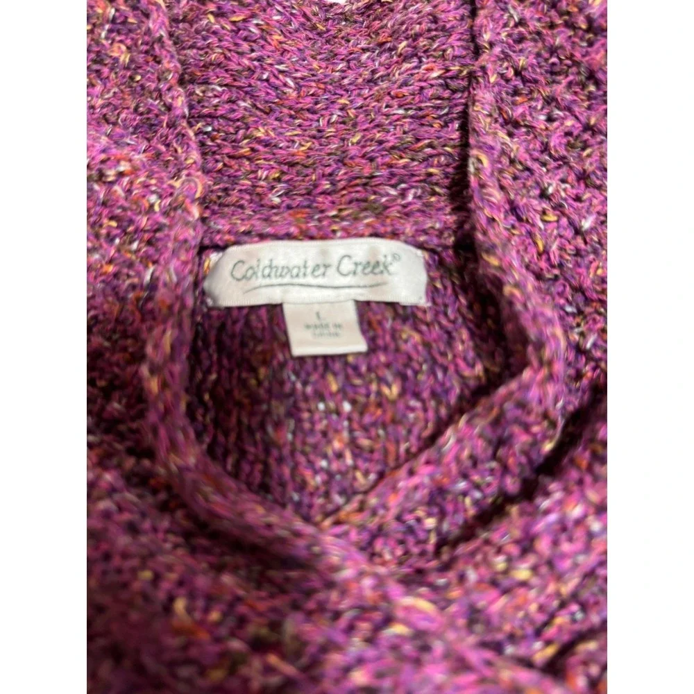 Coldwater Creek Womens Sweater Small Purple Pink Boucle Knit Textured Pullover k